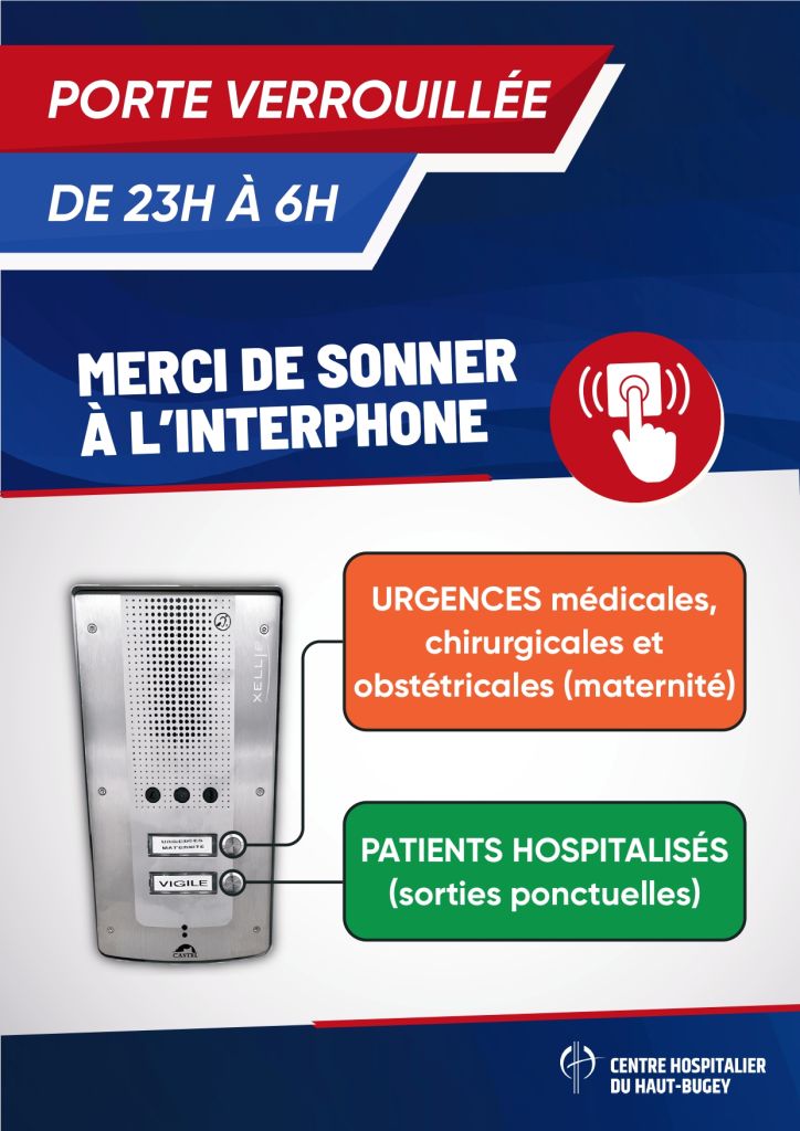 Fermeture de l'accès au CHHB du côté des urgences de 23h à 6h.