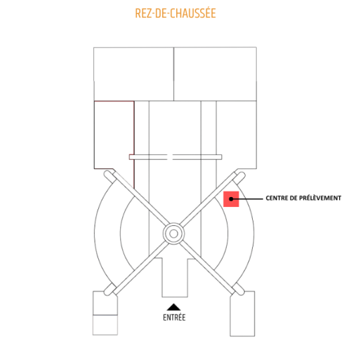 Plan indiquant l'emplacement du centre de prélèvement du Centre Hospitalier du Haut-Bugey.